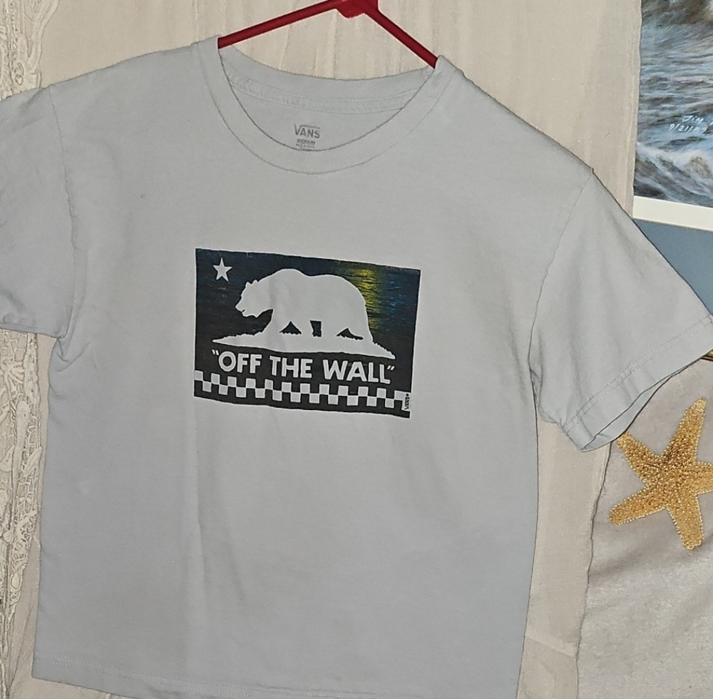 EUC Vans Little Kids Light Gray Classic 'Off The Wall' Skater T-Shirt